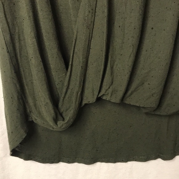 SOHO Jeans Women’s Manhattan Tee L Army Green Wrap Front Drapes Single Closure - Picture 6 of 13